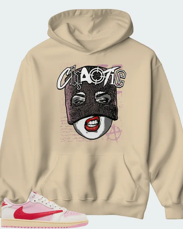 Travis Scott x Air Jordan 1 Retro Low OG Sail Tropical Pink Matching Hoodie