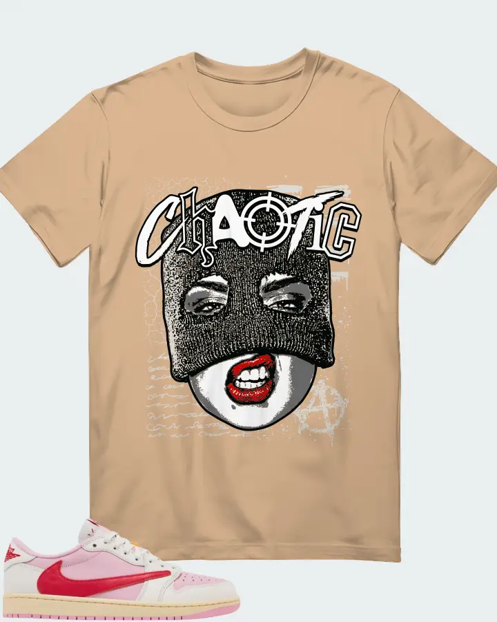 Travis Scott x Air Jordan 1 Retro Low OG Sail Tropical Pink Matching T-Shirt