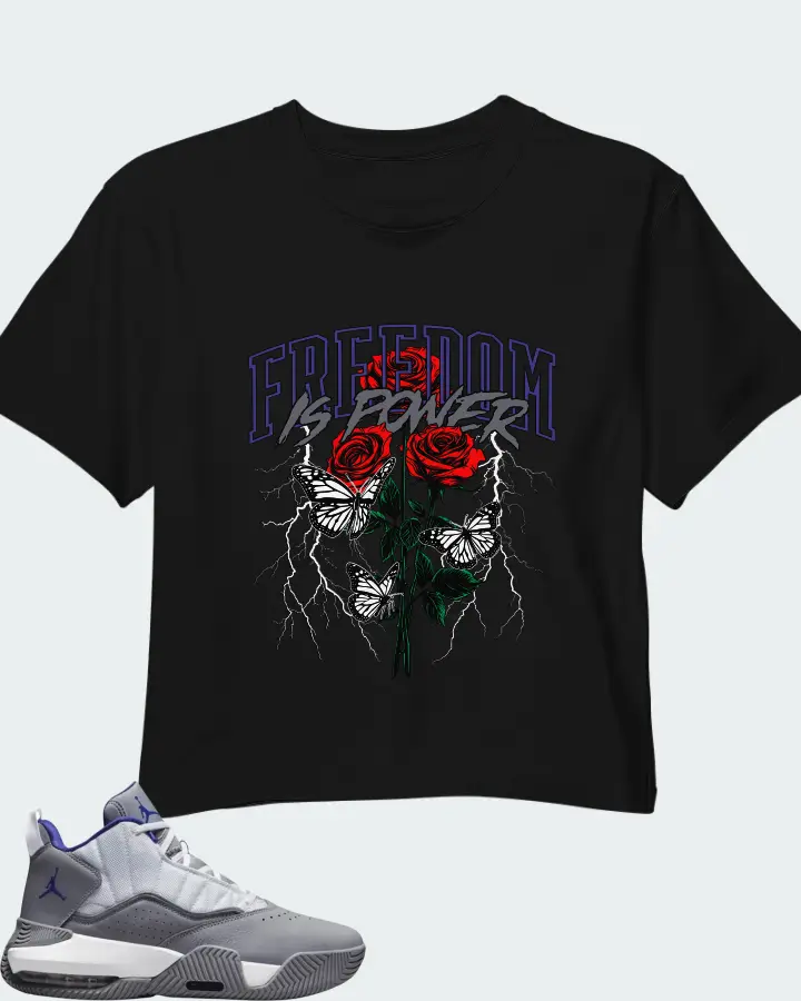 Air Jordan Stay Loyal White Particle Grey Indigo Matching Crop Top