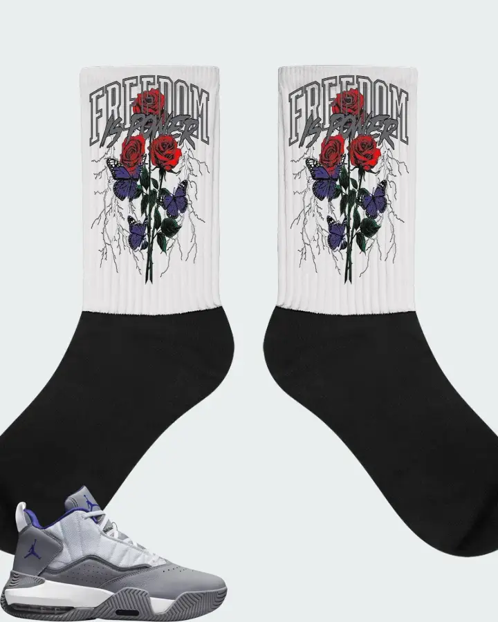 Air Jordan Stay Loyal White Particle Grey Indigo Matching Socks