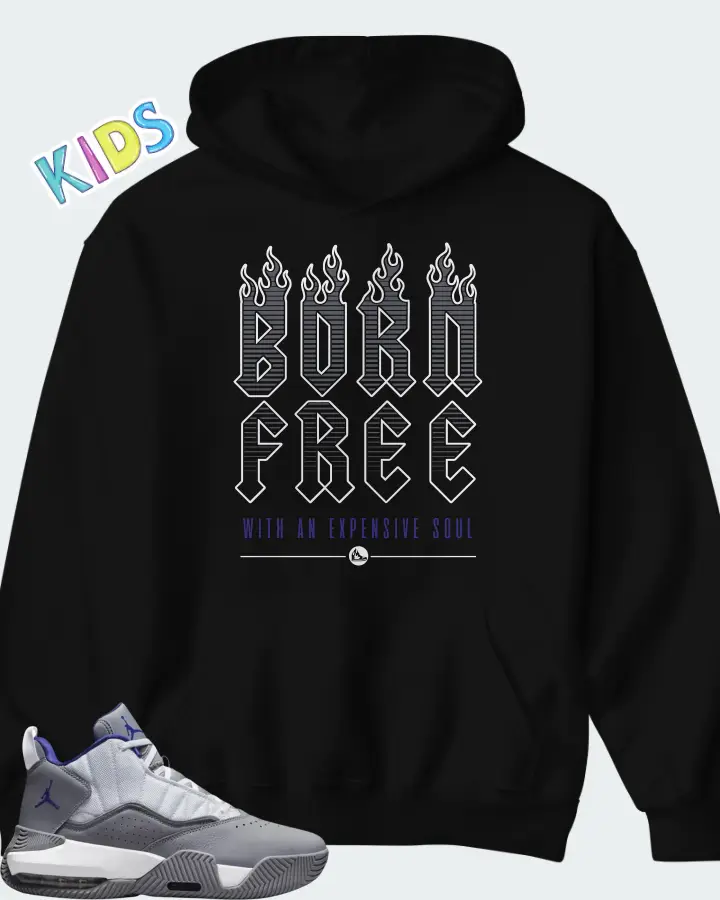 Air Jordan Stay Loyal White Particle Grey Indigo Matching Kid's Hoodie