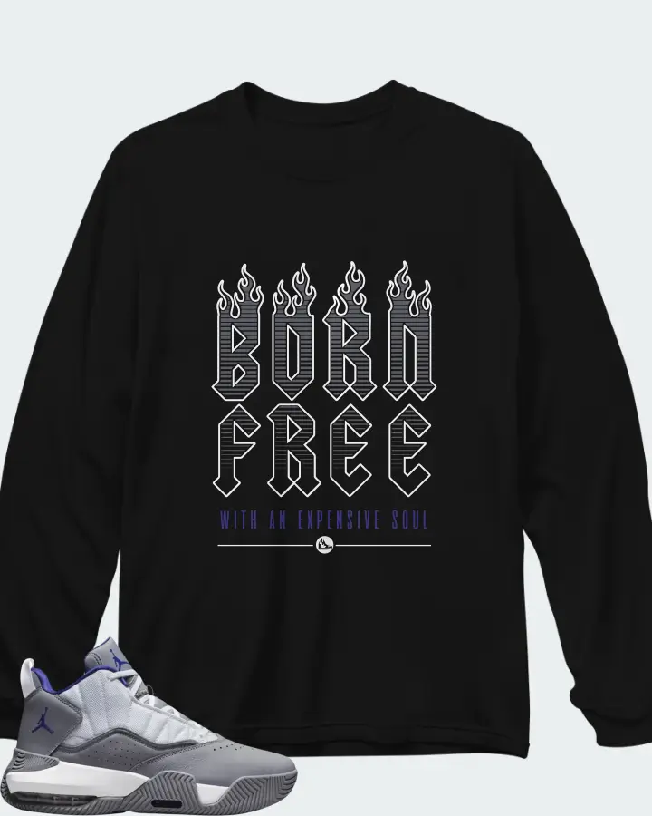 Air Jordan Stay Loyal White Particle Grey Indigo Matching Long Sleeve T-Shirt