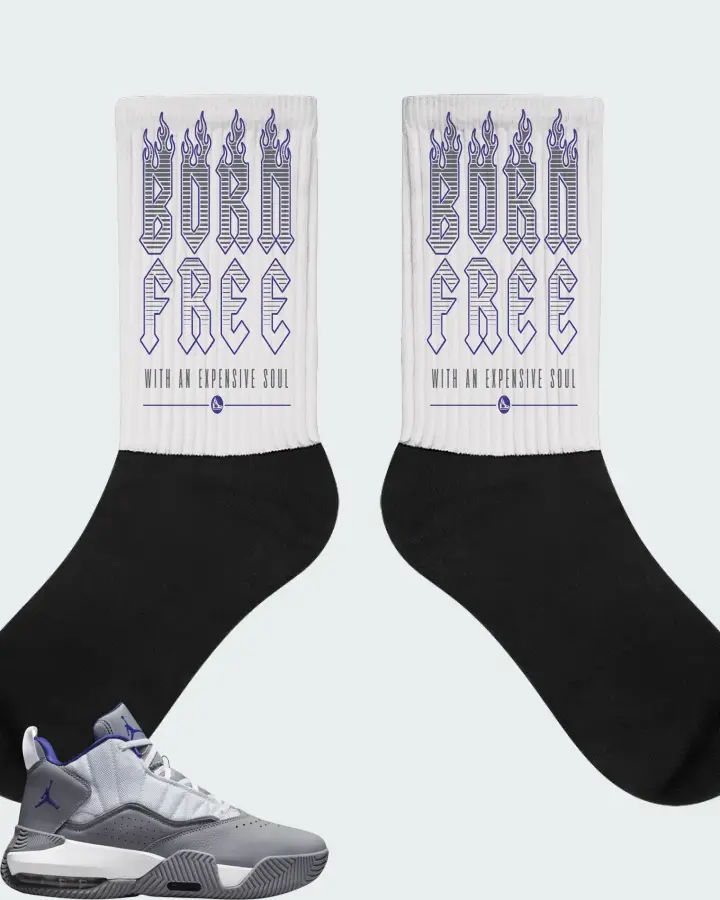 Air Jordan Stay Loyal White Particle Grey Indigo Matching Socks
