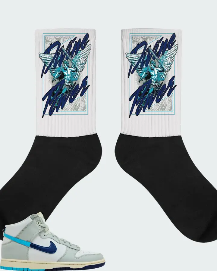 Nike Dunk High SE Split - Baltic Blue Matching Socks