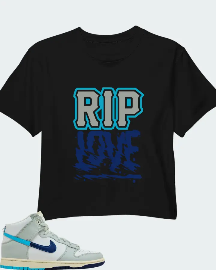 Nike Dunk High SE Split - Baltic Blue Matching Crop Top