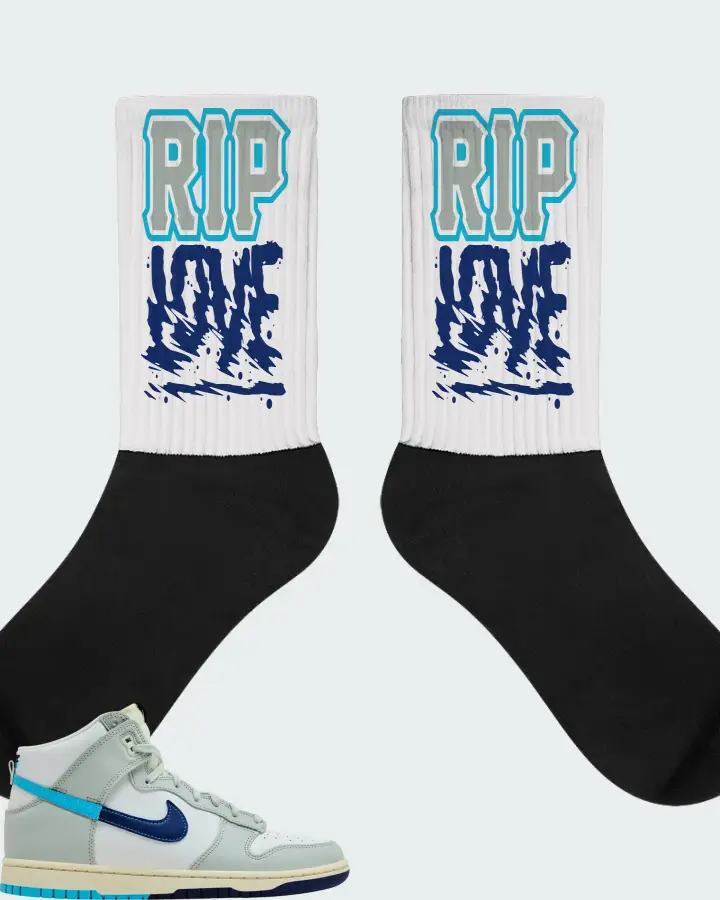 Nike Dunk High SE Split - Baltic Blue Matching Socks