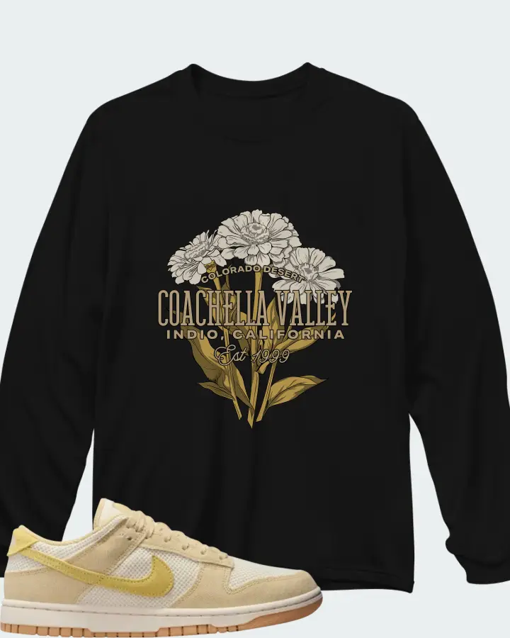 Nike Wmns Dunk Low Next Nature SE Team Gold Pale Ivory Matching Long Sleeve T-Shirt