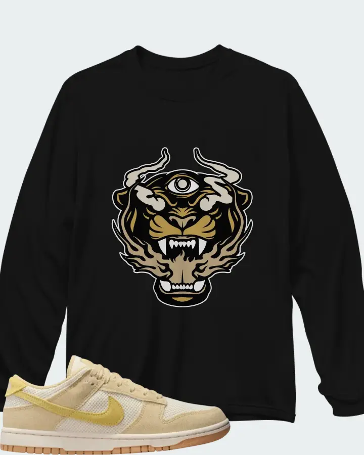 Nike Wmns Dunk Low Next Nature SE Team Gold Pale Ivory Matching Long Sleeve T-Shirt