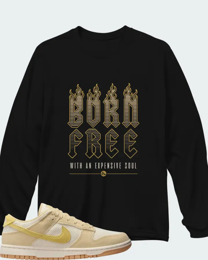Nike Wmns Dunk Low Next Nature SE Team Gold Pale Ivory Matching Long Sleeve T-Shirt