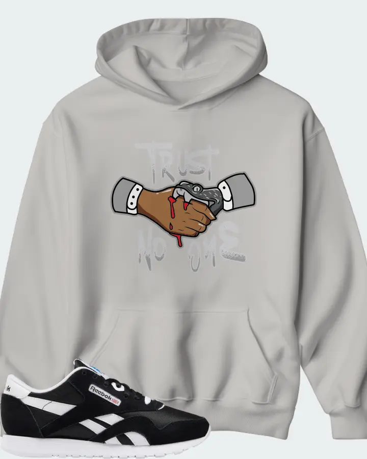 Reebok Classic Nylon Sneaker Matching Grey Hoodie - Trust No One