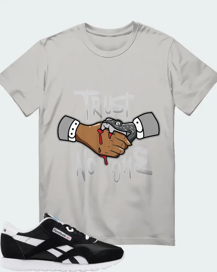 Reebok Classic Nylon Sneaker Matching Grey T-Shirt - Trust No One