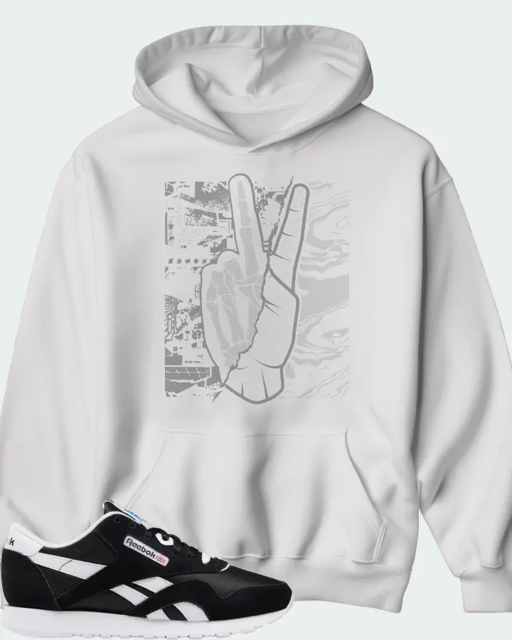 Reebok Classic Nylon Sneaker Matching White Hoodie - Peace of mind