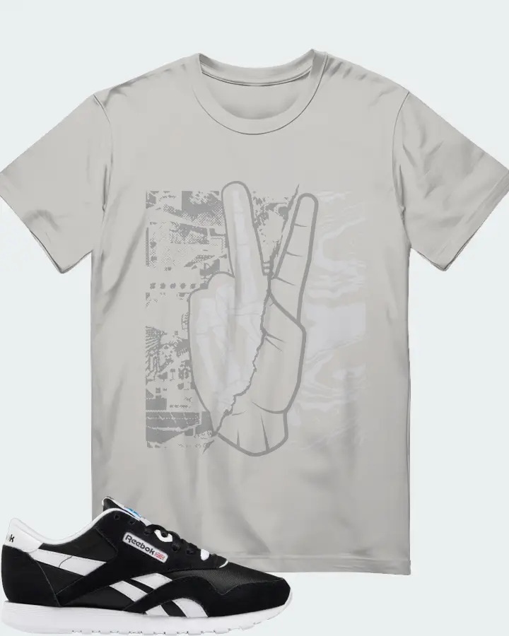 Reebok Classic Nylon Sneaker Matching Grey T-Shirt - Peace of mind