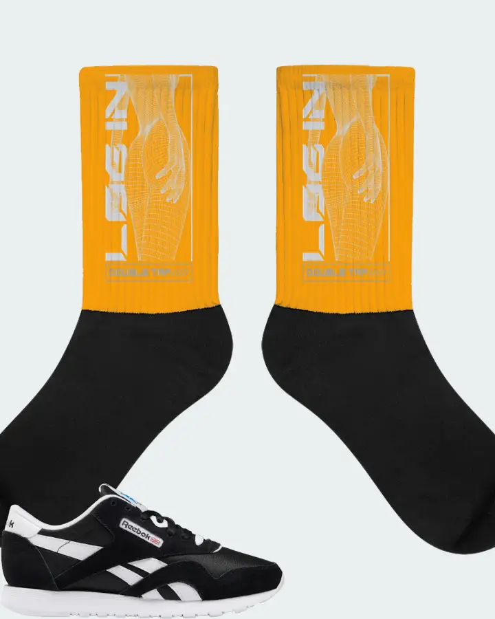 Reebok Classic Nylon Sneaker Matching Gold Socks (LOGIN) - View 1