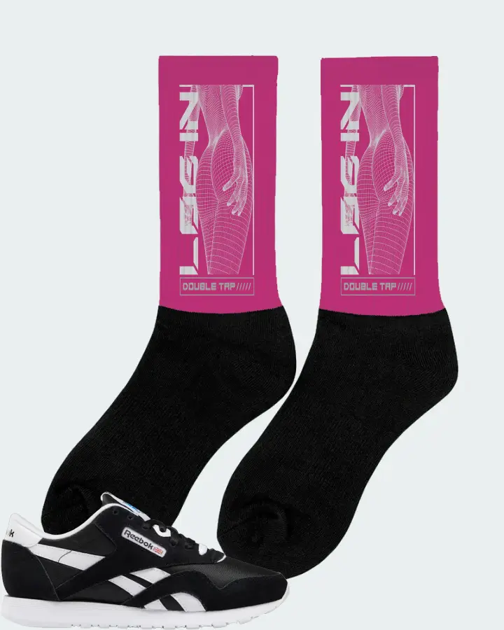 Reebok Classic Nylon Sneaker Matching Berry Socks (LOGIN) - View 3