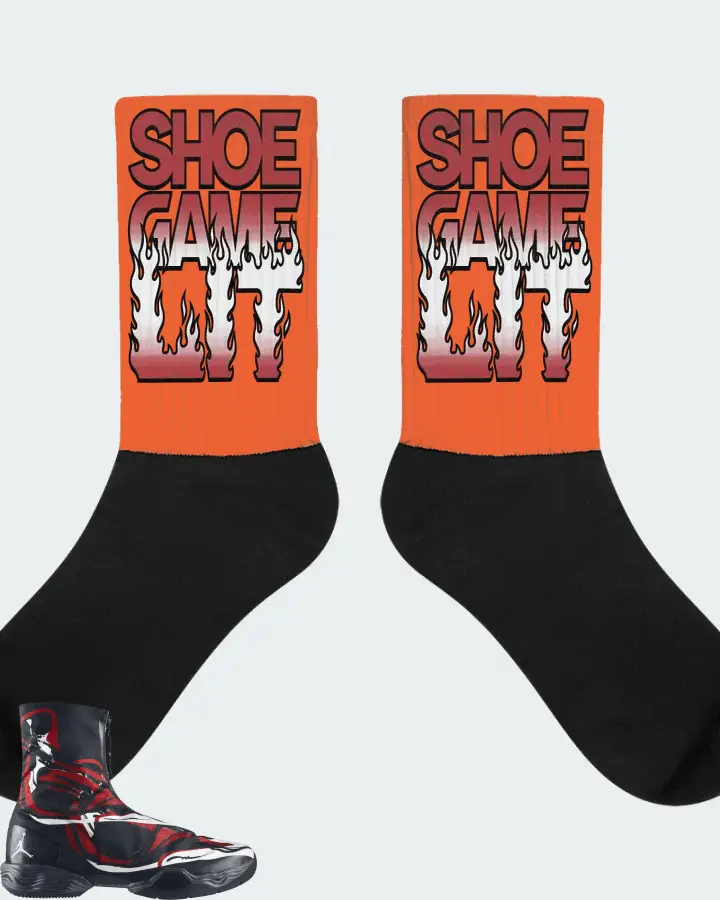 Jordan XX8 Sneaker Matching Orange Socks - Shoe Game Lit Refreshed