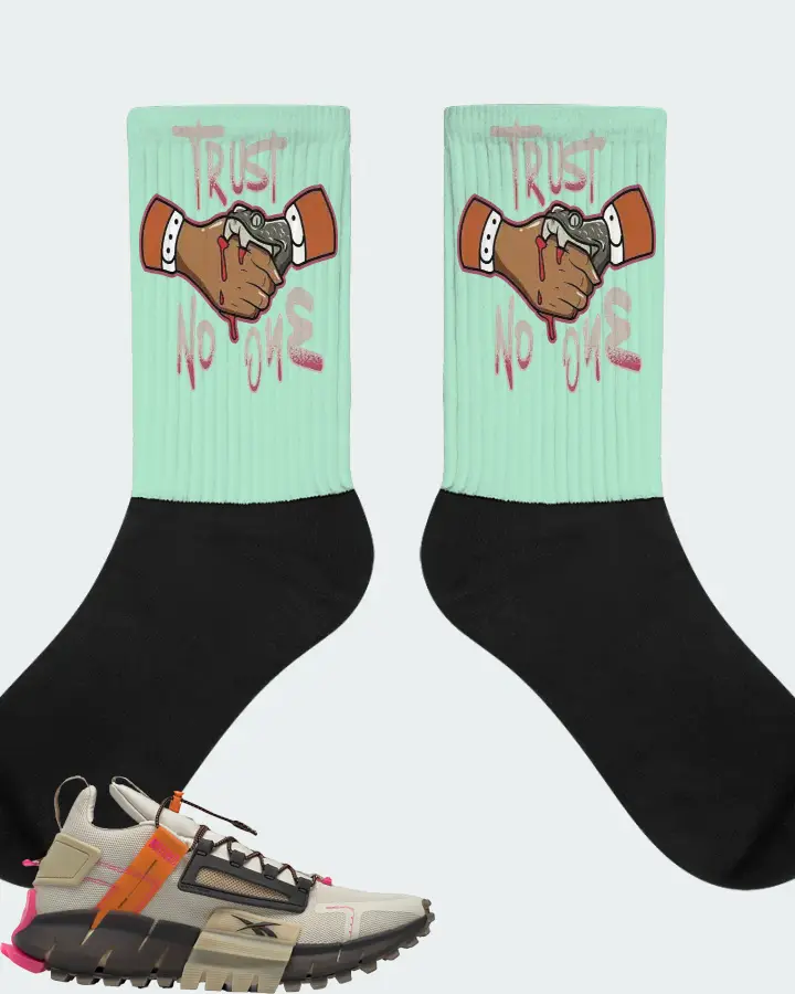 Reebok Zig Kinetica Edge Sneaker Matching Mint Socks - Trust No One