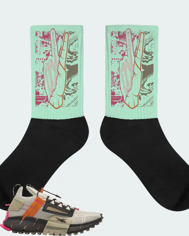Reebok Zig Kinetica Edge Sneaker Matching Mint Socks - Peace of mind
