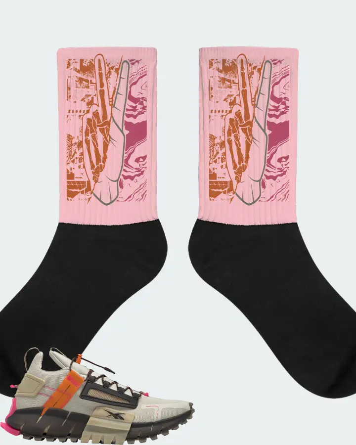 Reebok Zig Kinetica Edge Sneaker Matching Pink Socks - Peace of mind