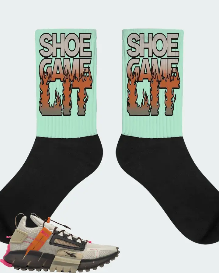 Reebok Zig Kinetica Edge Sneaker Matching Mint Socks - Shoe Game Lit Refreshed