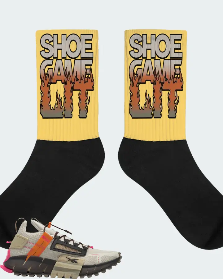 Reebok Zig Kinetica Edge Sneaker Matching Yellow Socks - Shoe Game Lit Refreshed