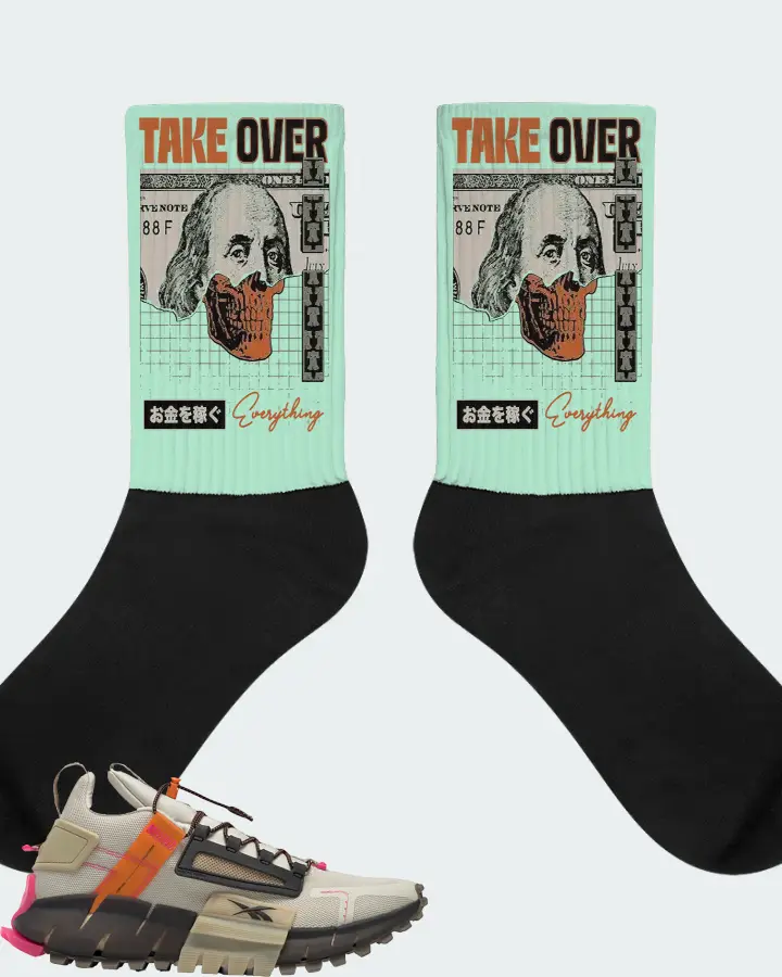 Reebok Zig Kinetica Edge Sneaker Matching Mint Socks - Take Over
