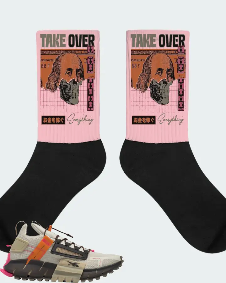 Reebok Zig Kinetica Edge Sneaker Matching Pink Socks - Take Over