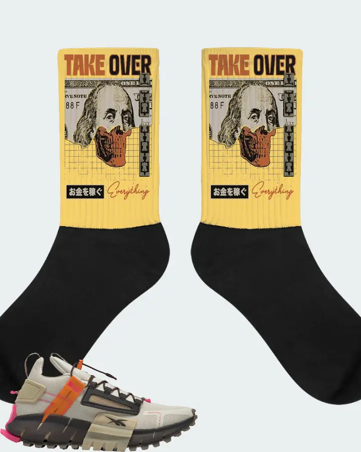 Reebok Zig Kinetica Edge Sneaker Matching Yellow Socks - Take Over