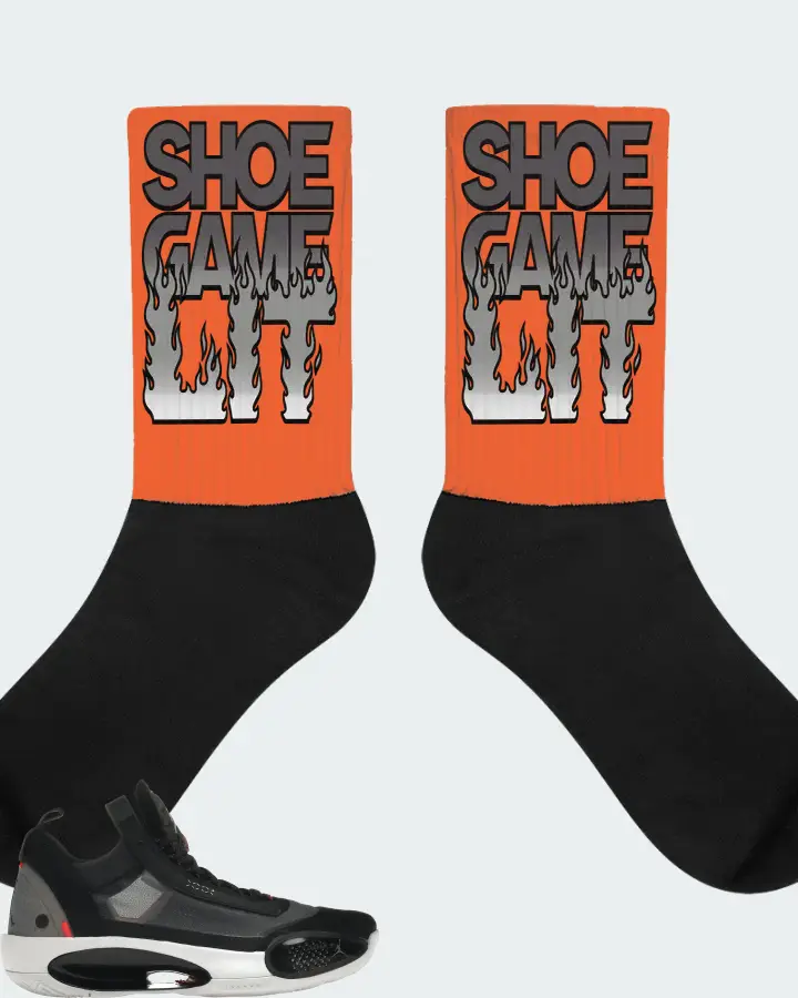 Jordan XXXIV Low Sneaker Matching Orange Socks - Shoe Game Lit Refreshed