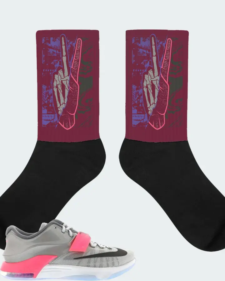 Nike KD 7 Sneaker Matching Maroon Socks - Peace of mind