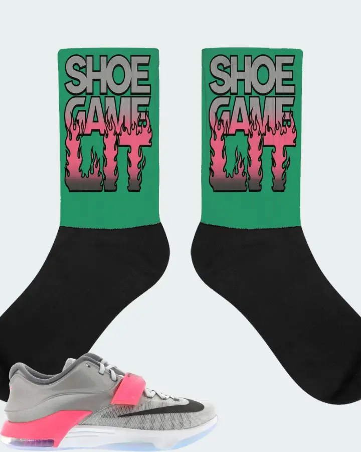 Nike KD 7 Sneaker Matching Kelly Green Socks - Shoe Game Lit Refreshed
