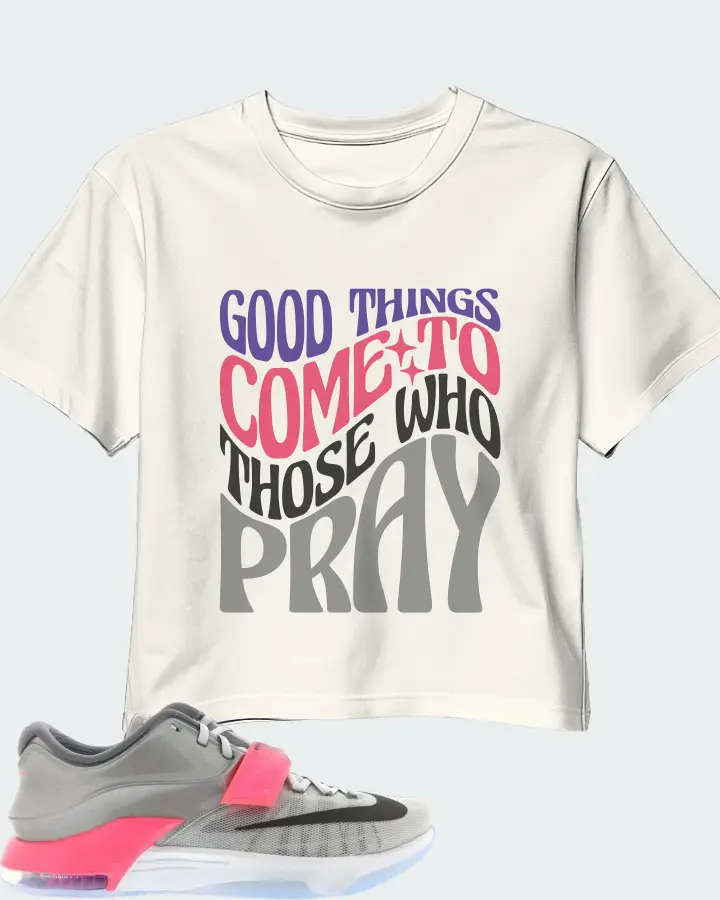 Nike KD 7 Sneaker Matching Ecru White Crop Top - Good Things Come To Those Who Pray