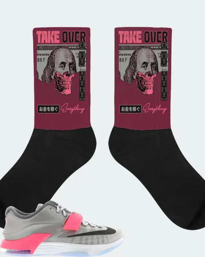 Nike KD 7 Sneaker Matching Maroon Socks - Take Over