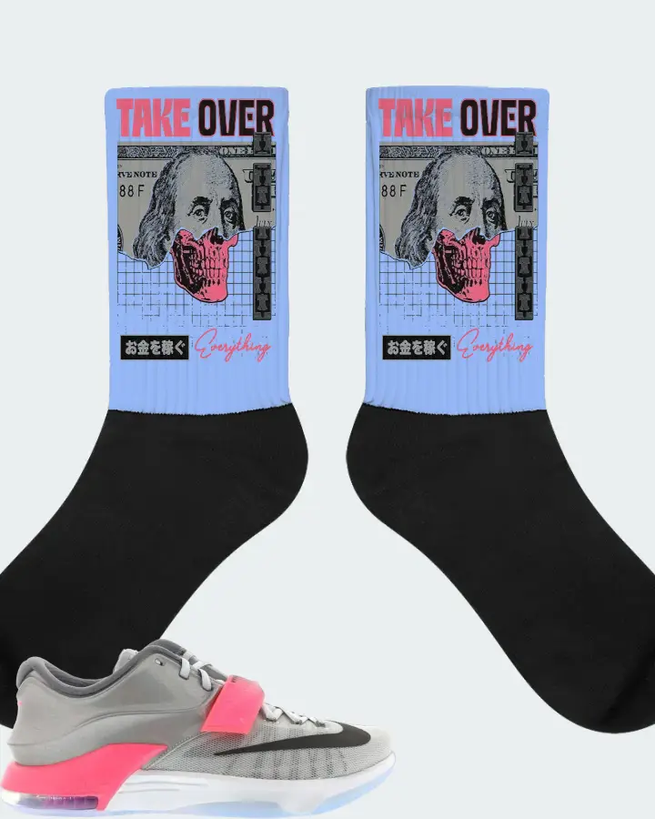 Nike KD 7 Sneaker Matching Carolina Blue Socks - Take Over