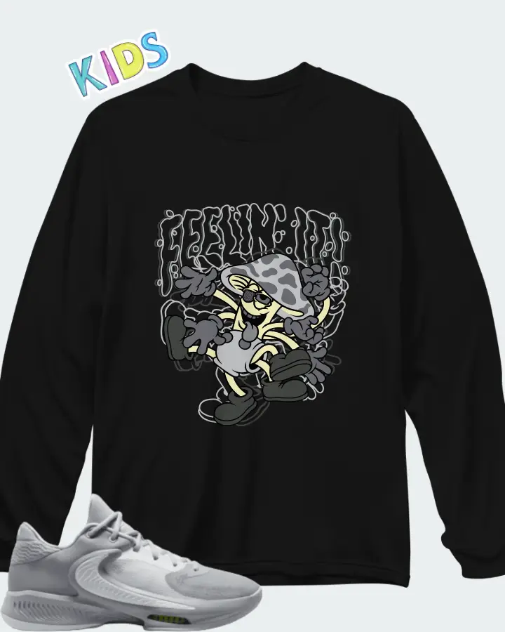 Nike Zoom Freak 4 Wolf Grey Matching Kid's Long Sleeve T-Shirt