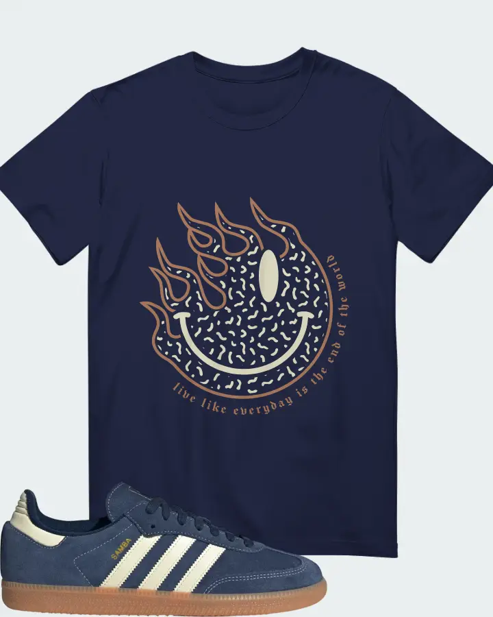 adidas Samba Night Indigo Warm Vanilla Matching T-Shirt