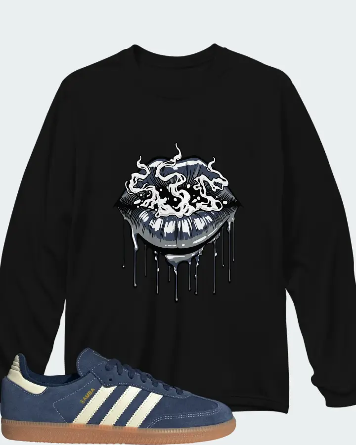 adidas Samba Night Indigo Warm Vanilla Matching Long Sleeve T-Shirt