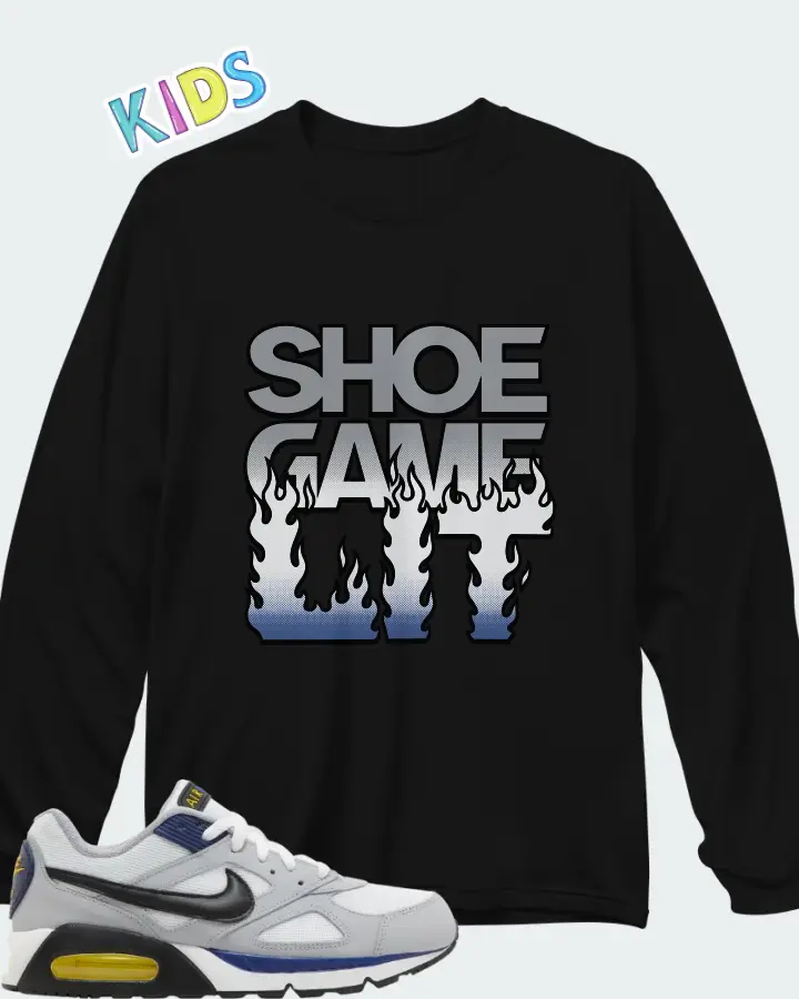 Nike Air Max IVO White Grey Blue Matching Kid's Long Sleeve T-Shirt