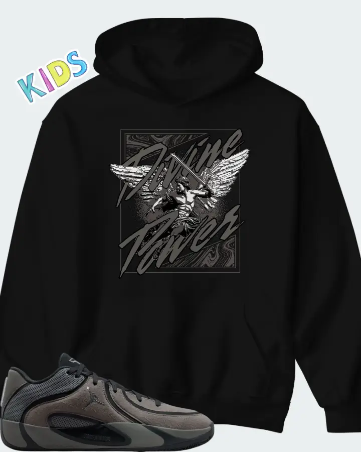 Air Jordan Tatum 4 Smoke Grey Matching Kid's Hoodie