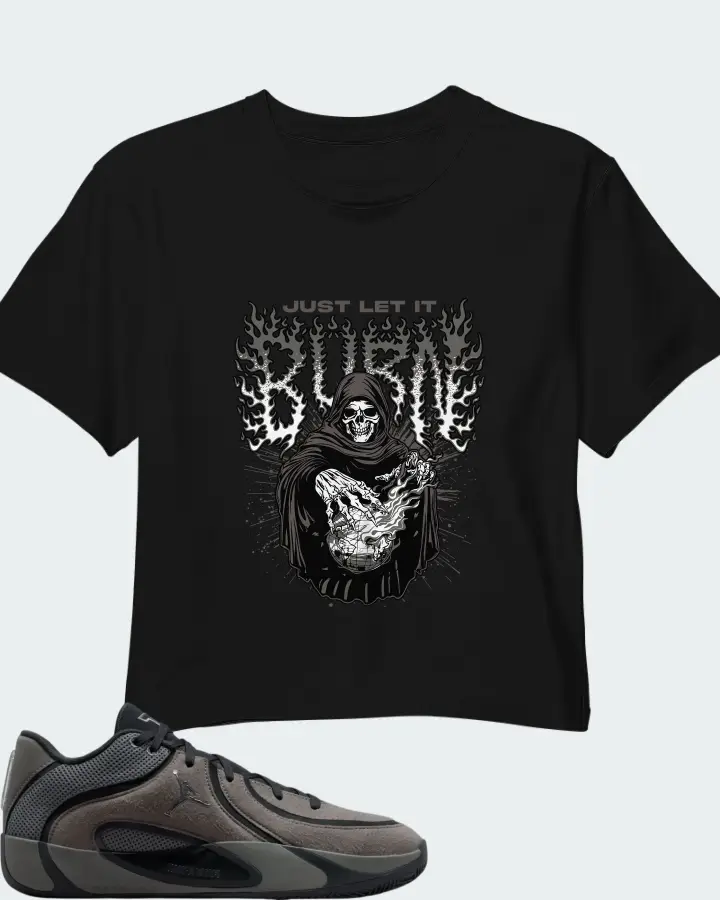 Air Jordan Tatum 4 Smoke Grey Matching Crop Top
