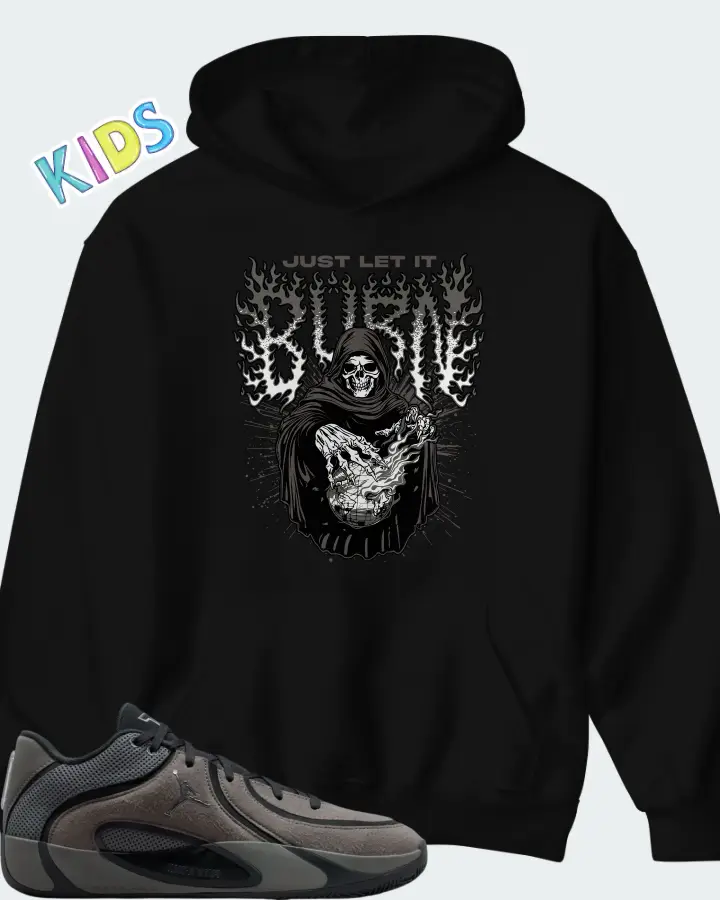 Air Jordan Tatum 4 Smoke Grey Matching Kid's Hoodie