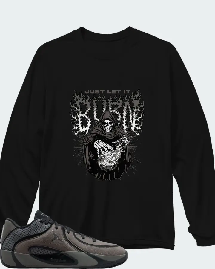 Air Jordan Tatum 4 Smoke Grey Matching Long Sleeve T-Shirt