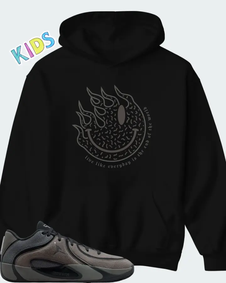 Air Jordan Tatum 4 Smoke Grey Matching Kid's Hoodie