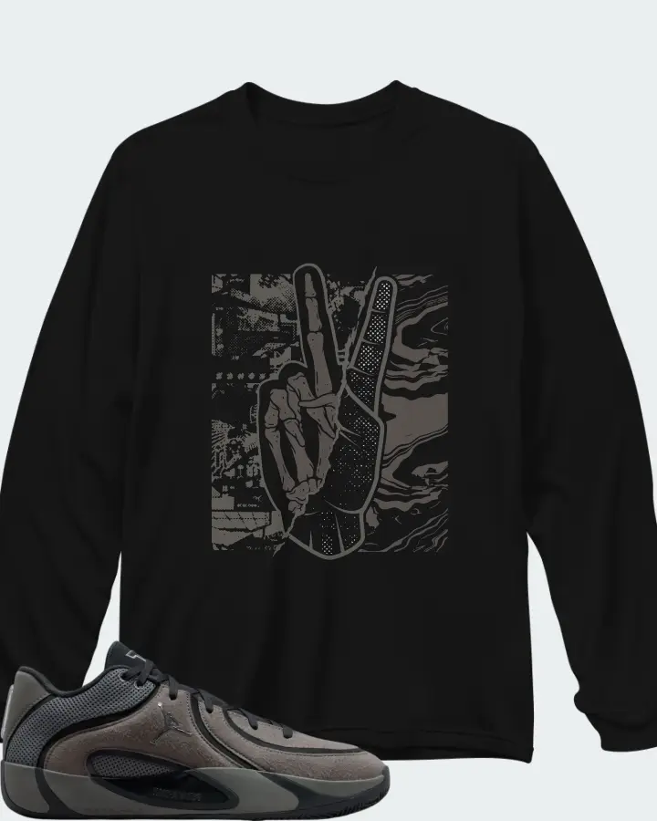 Air Jordan Tatum 4 Smoke Grey Matching Long Sleeve T-Shirt
