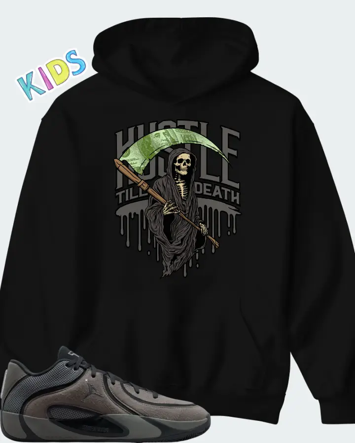 Air Jordan Tatum 4 Smoke Grey Matching Kid's Hoodie