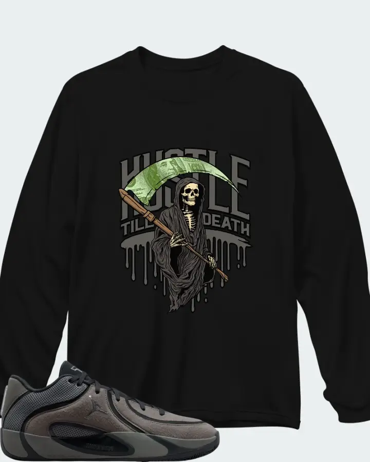 Air Jordan Tatum 4 Smoke Grey Matching Long Sleeve T-Shirt