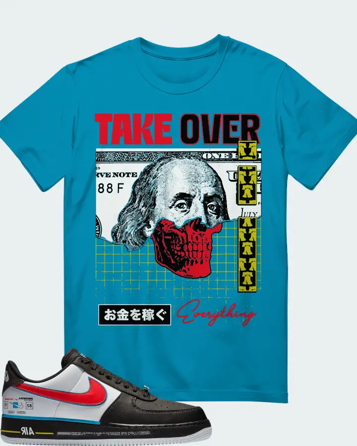 Nike Air Force 1 Low  Racing  Sneaker Matching Aqua T-Shirt - Take Over