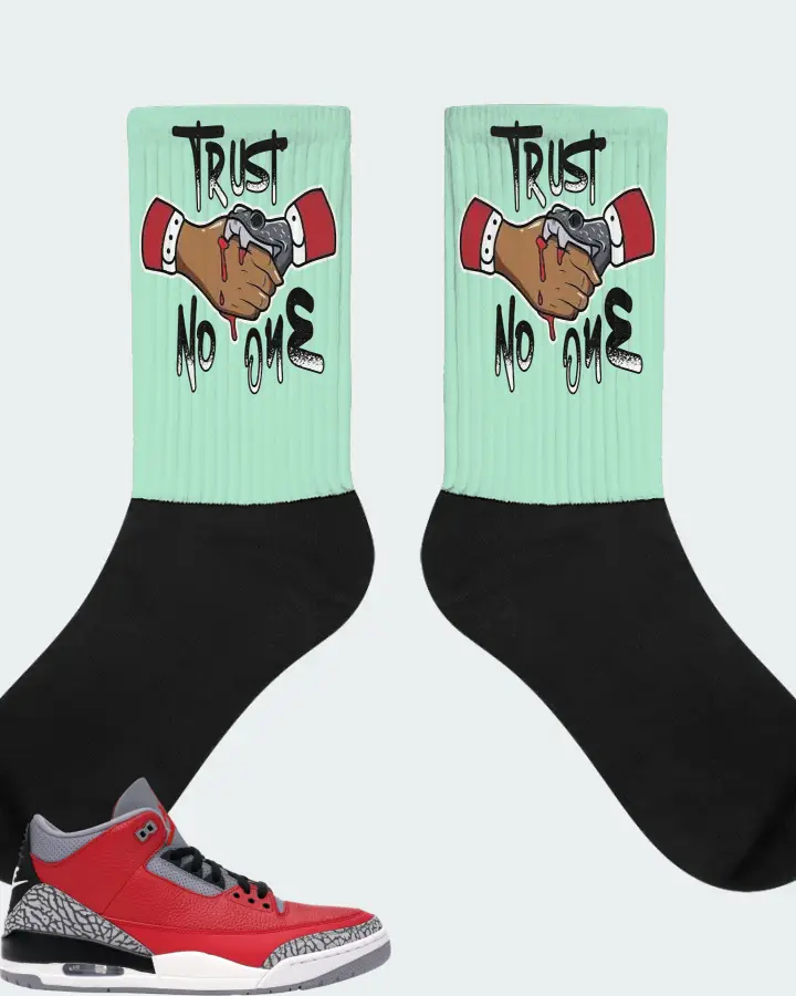 Jordan 3 Retro SE Sneaker Matching Mint Socks - Trust No One