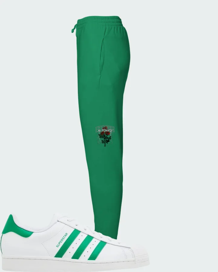 adidas Superstar White Green Matching Joggers