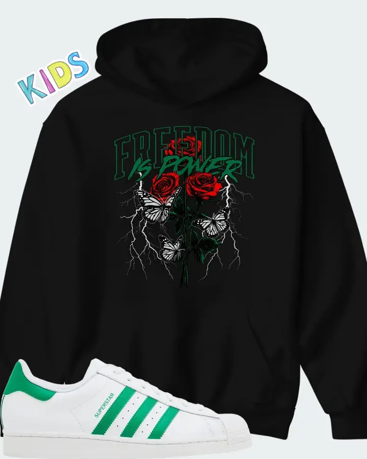 adidas Superstar White Green Matching Kid's Hoodie